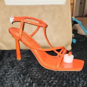 Orange Strappy Heels